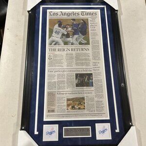 Dodgers 2020 World Series Original Los Angeles Times Newspaper Framed